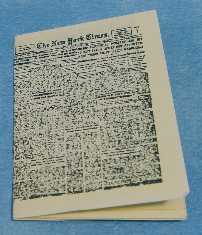 Newspaper for 12th Scale Dolls House