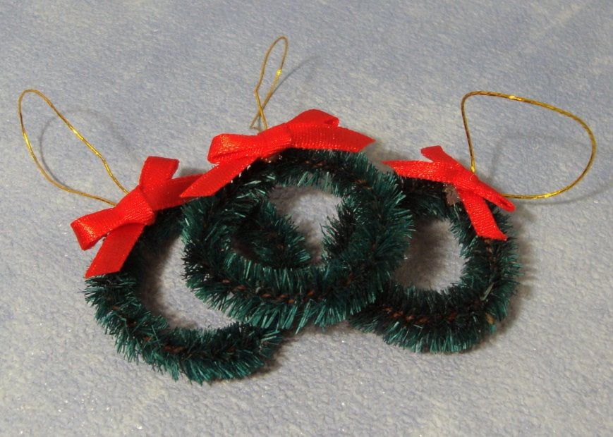 Christmas Wreaths x 3 for 12th Scale Dolls House
