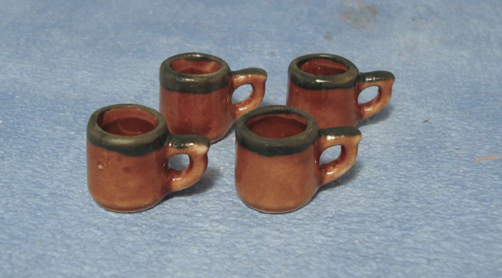 Stone Mugs (4) for 12th Scale Dolls House