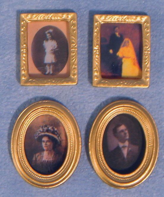Oval and Rectangular Photo Frames x 2 for 12th Scale Dolls House