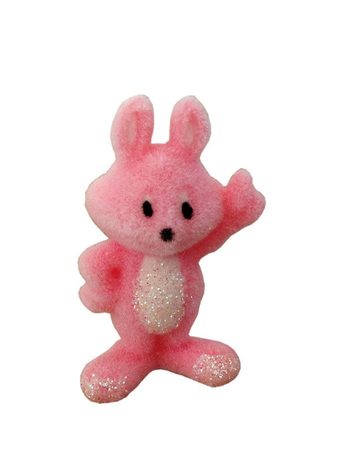 Pink Flocked Rabbit Toy for 12th Scale Dolls House
