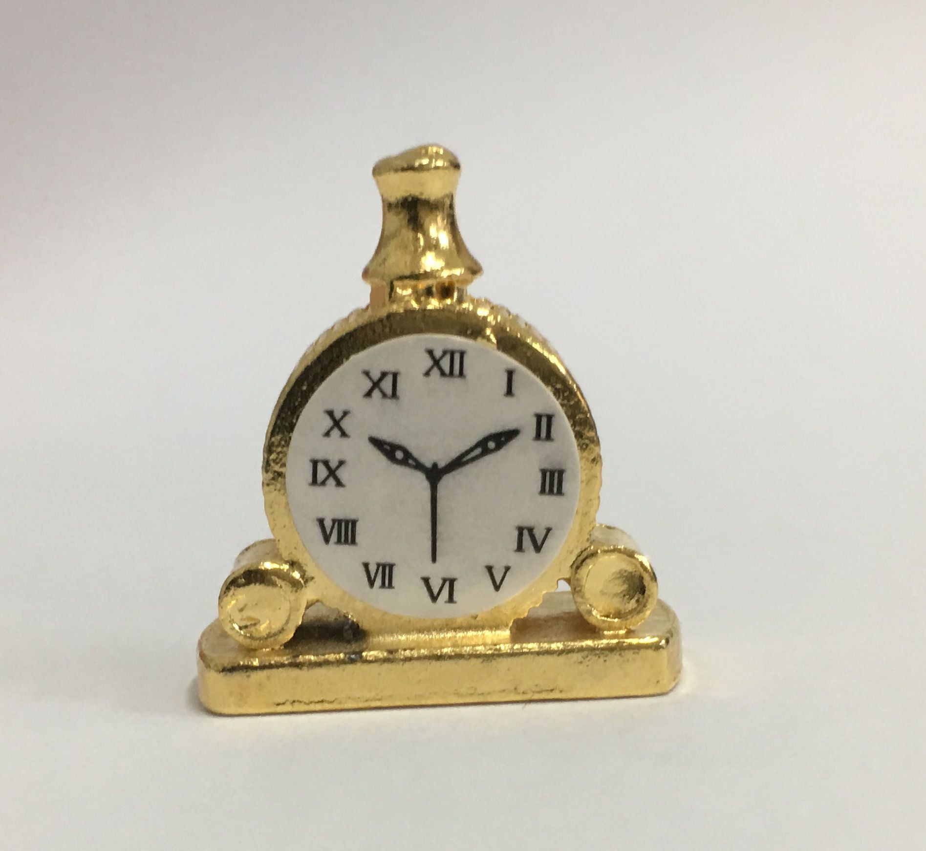 Brass Mantle Clock for 12th Scale Dolls House