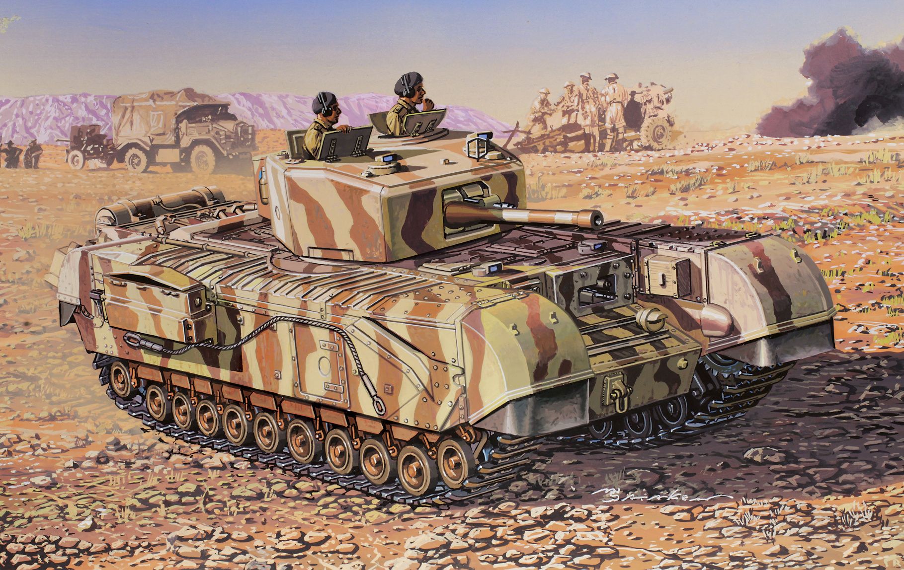 Dragon 1/72 Scale British Churchill Mk.III Model Kit