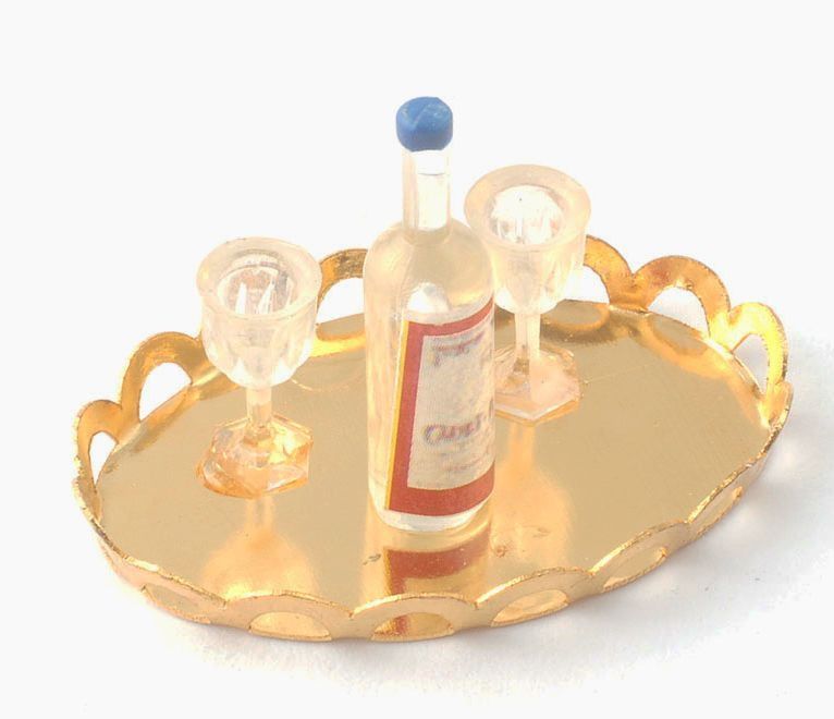 Gin and Tonic on Tray for 12th Scale Dolls House