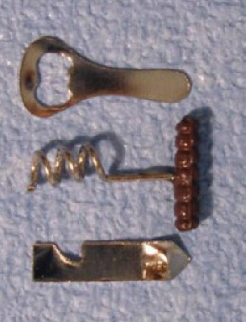Corkscrew and bottle openers for 12th Scale Dolls House