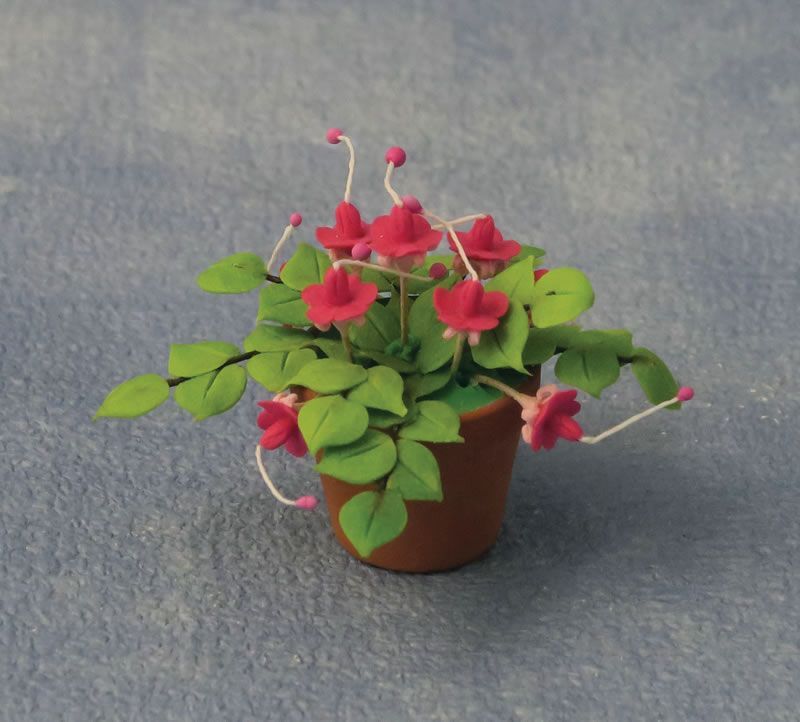 Fuchsias in pot for 12th Scale Dolls House