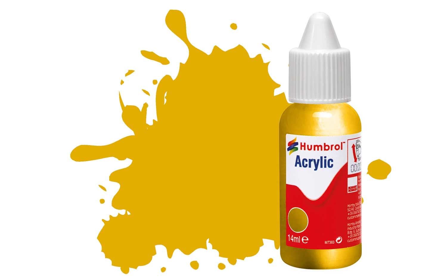 Humbrol Acrylic Dropper Bottles 14ml - Metallic - Gold
