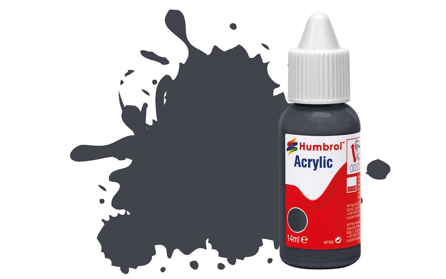 Humbrol Acrylic Dropper Bottles 14ml - Matt - Dark Grey