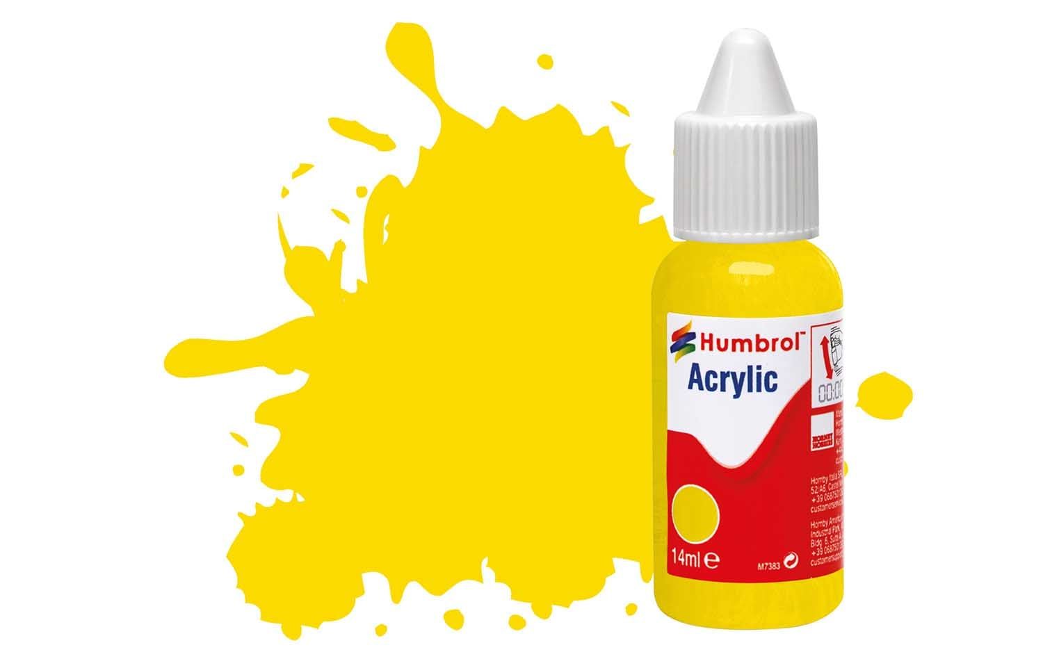 Humbrol Acrylic Dropper Bottles 14ml - Gloss - Yellow