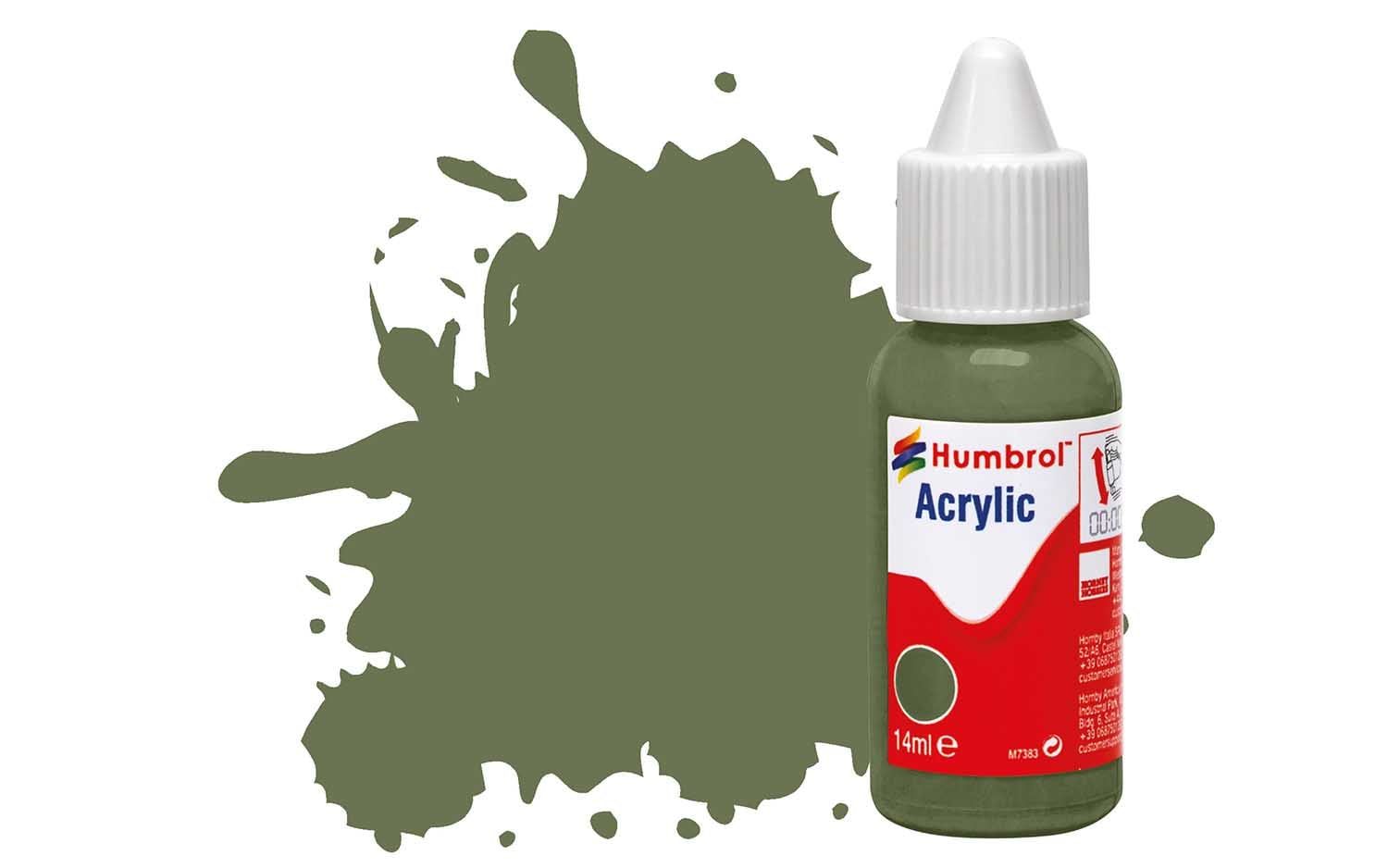 Humbrol Acrylic Dropper Bottles 14ml - Matt - Army Green