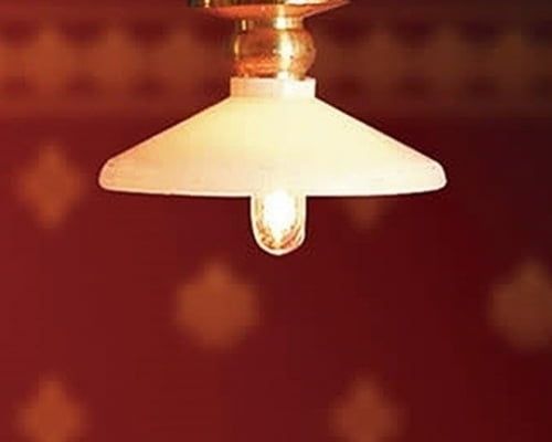 12V Ceiling Light with Coolie Shade for 12th Scale Dolls House
