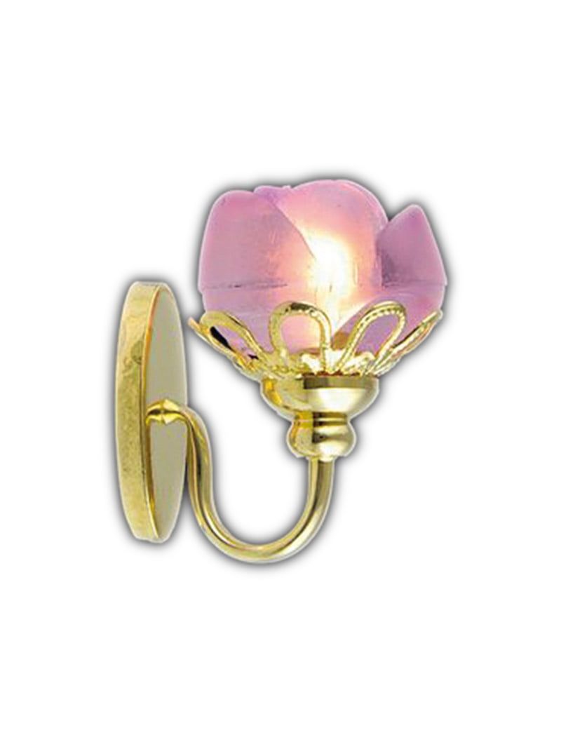12V Pink Rose Wall Light for 12th Scale Dolls House