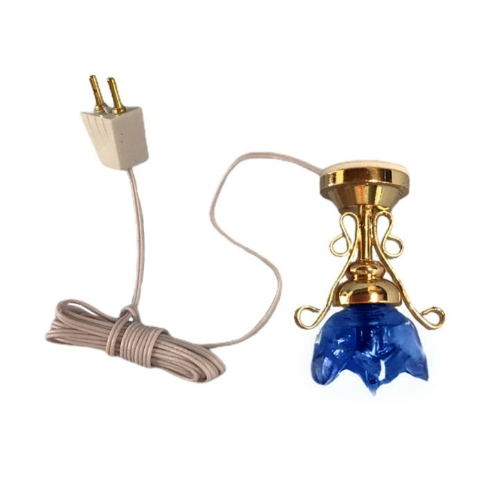 12V Blue Lily Ceiling Light for 12th Scale Dolls House