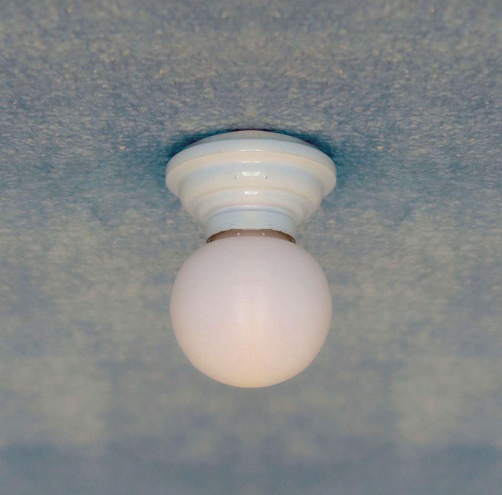 12V White Ceiling Globe Light for 12th Scale Dolls House
