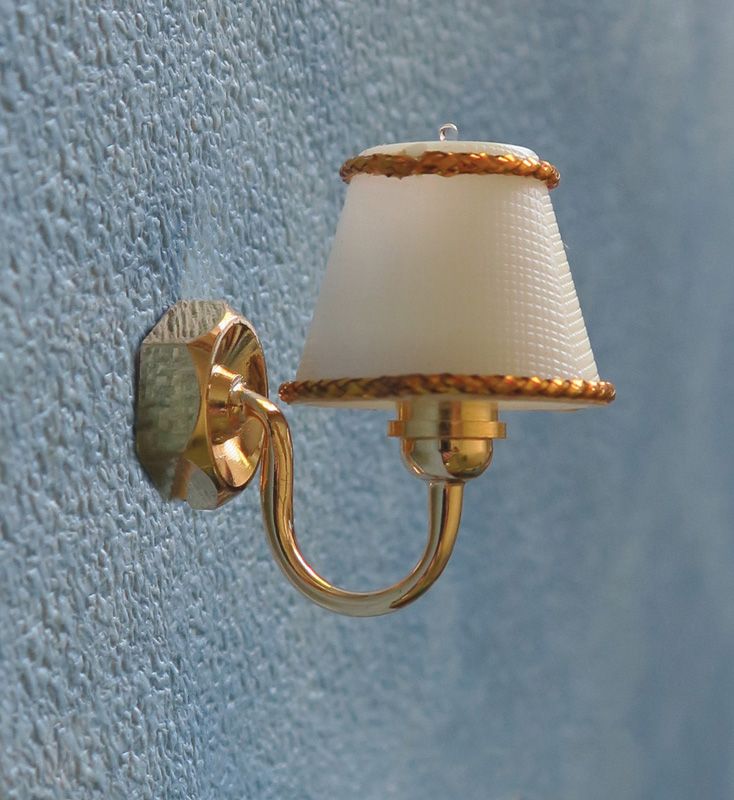White Shade Wall Lamp for 12th Scale Dolls House