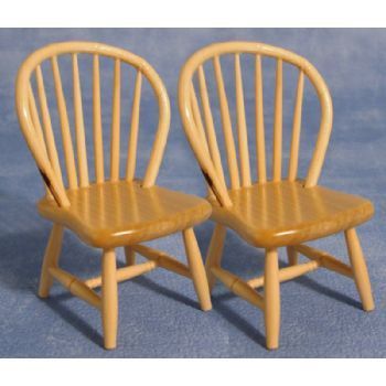 Pine Spindle Back Chairs (Pack of 2) for 12th Scale Dolls House