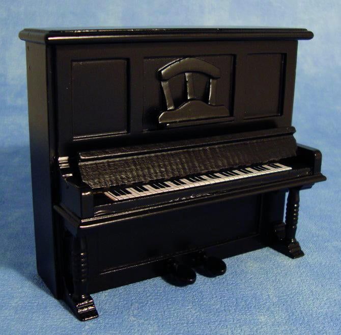 Black Upright Piano for 12th Scale Dolls House