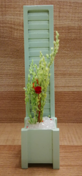 Wooden Flower Tub and Frame for 12th Scale Dolls House