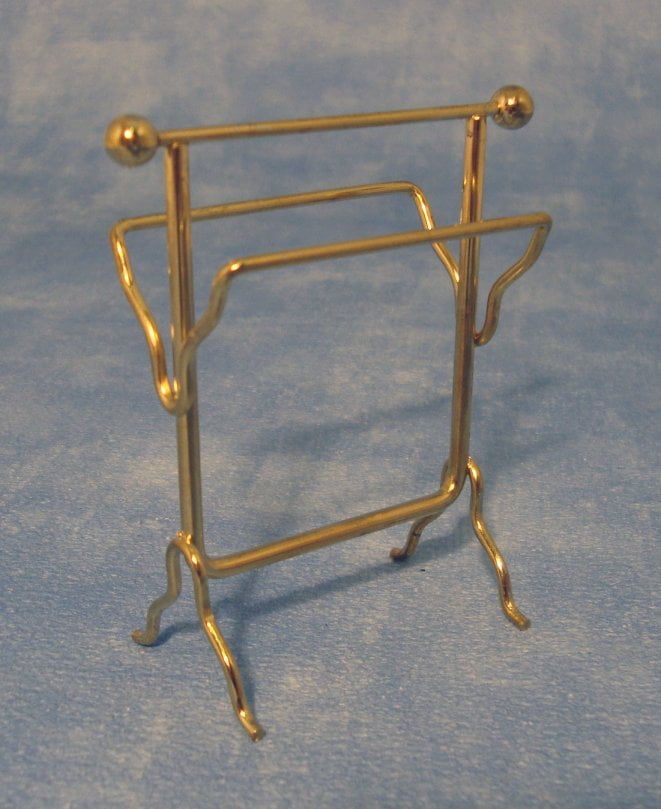 Brass Effect Towel Rail Bathroom for 12th Scale Dolls House