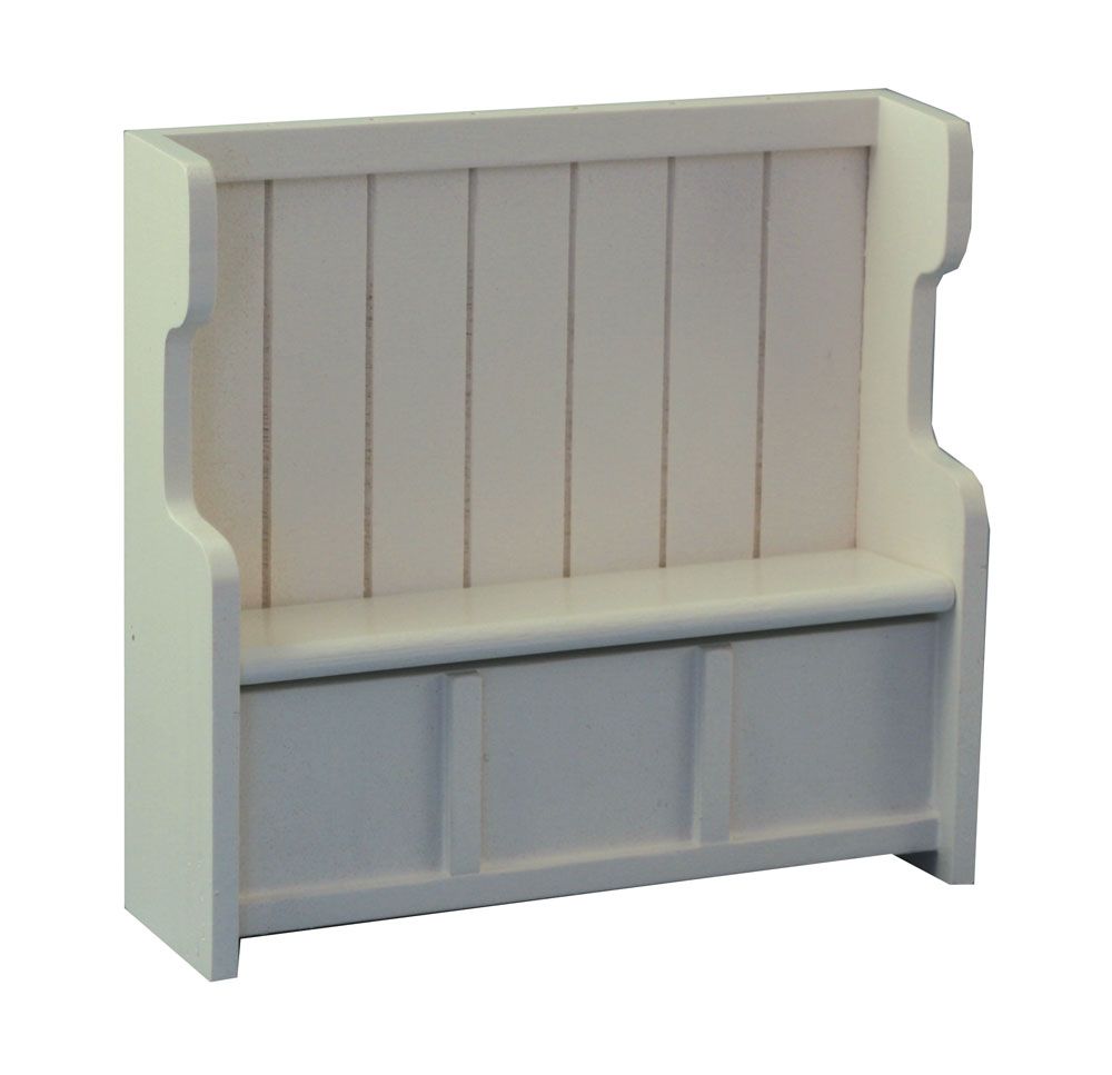 White Deluxe Pew for 12th Scale Dolls House