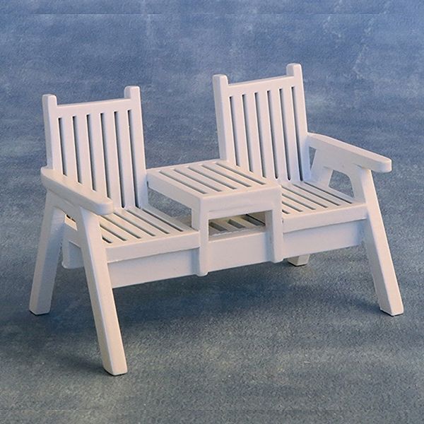 White Love Seat for 12th Scale Dolls House