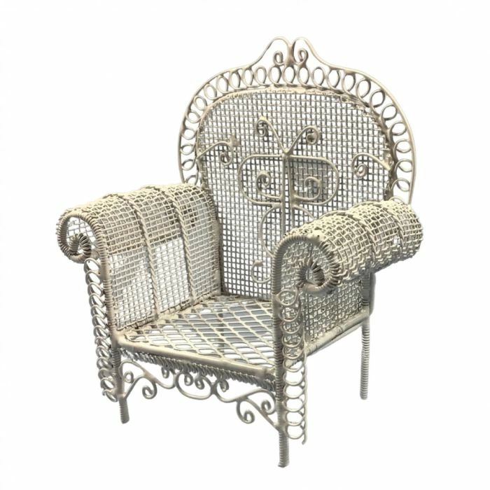 White Garden Armchair for 12th Scale Dolls House