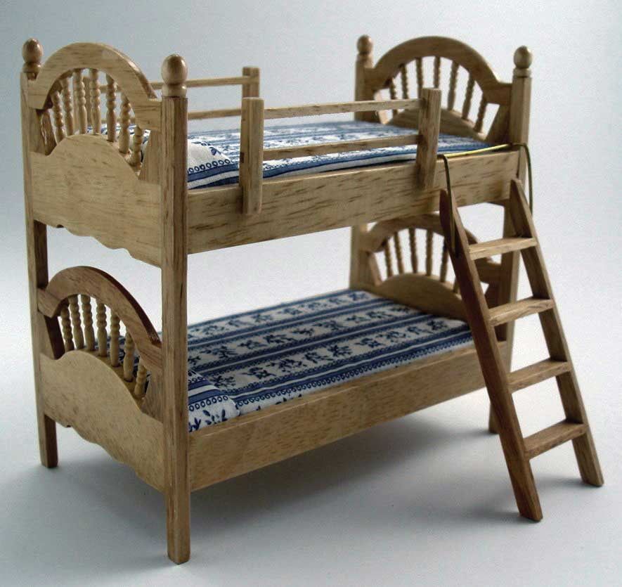 Pine Bunk Beds for 12th Scale Dolls House