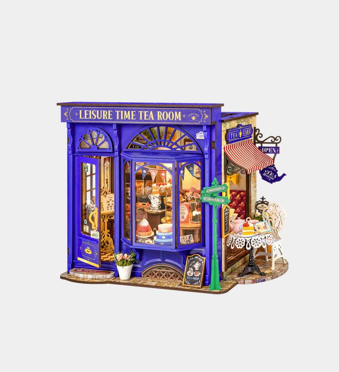 Rolife Leisure Time Tea Room DIY Miniature Dollhouse Kit