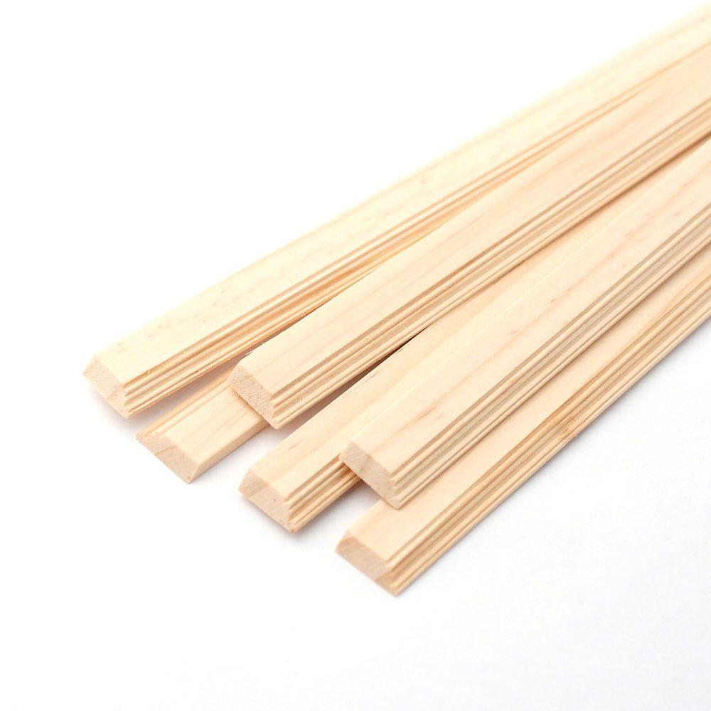 Unvarnished Light Wood Cornice Wood Skirting Board Pack of 6 for 12th Scale Dolls House