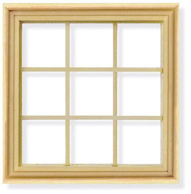 9 Pane Georgian Wooden Window for 12th Scale Dolls House