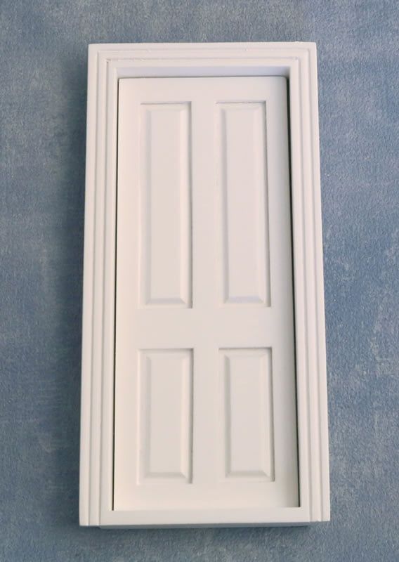 White Wooden Door for 12th Scale Dolls House