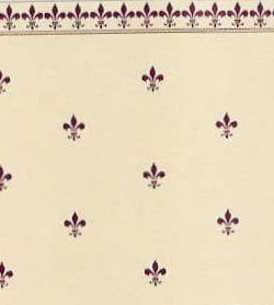 Burgundy Fleur de Lys Wallpaper for 12th Scale Dolls House