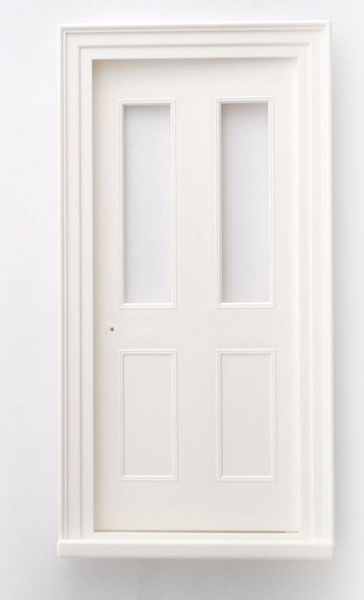 Plastic Victorian Front Door Clear Glass for 1/12 Scale Dolls House