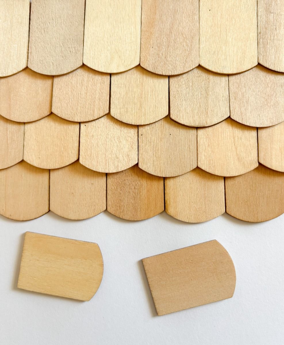 Shingle Fish Roof Tile Pieces for 1/12 Scale Dolls House