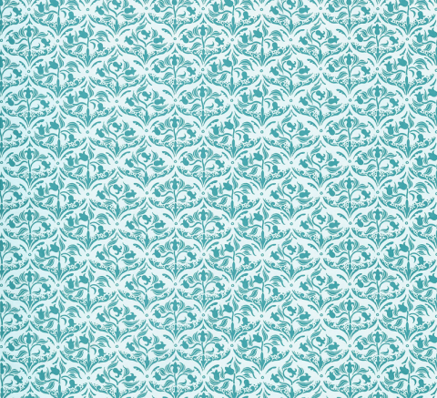 Fine Qual Tulip Arabesque Turquoise Paper for 12th Scale Dolls House