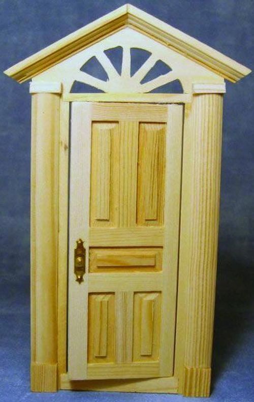 Wooden Skylight Front Door 155 x 72mm for 12th Scale Dolls House