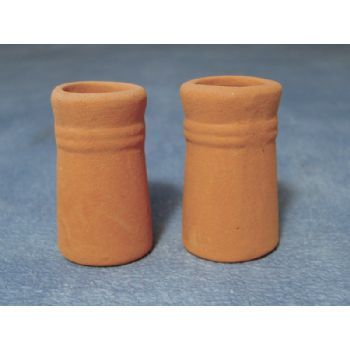 Small Round Chimney Pots, 2 Pack for 12th Scale Dolls House