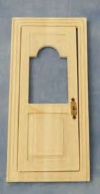 Plain Wooden Front Door with a Window for 12th Scale Dolls House