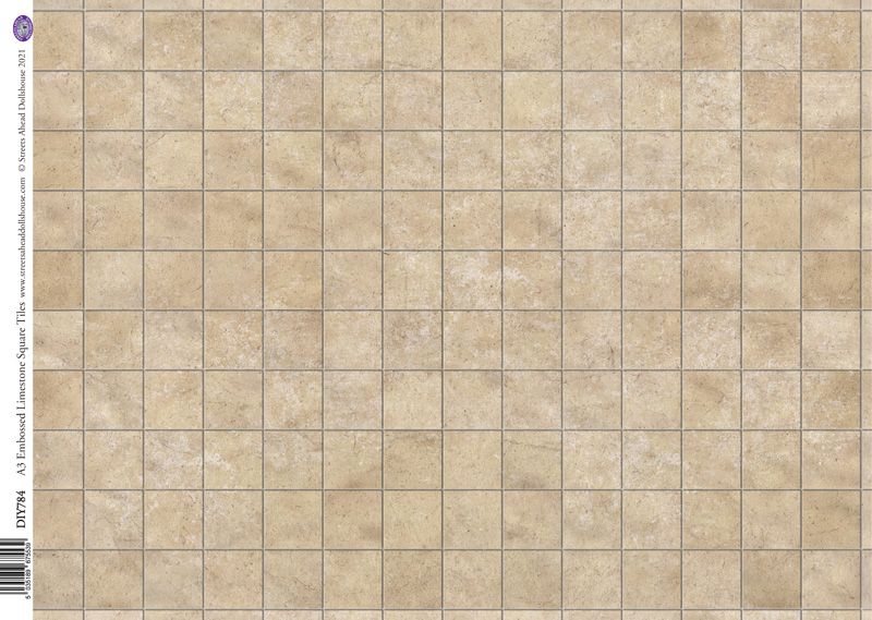 Embossed Limestone Wall/Floor paper for 12th Scale Dolls House