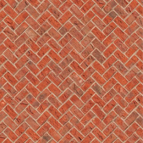 Embossed Red Brick Herringbone for 12th Scale Dolls House