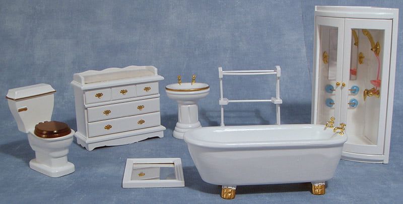 Deluxe Bathroom With Shower for 12th Scale Dolls House