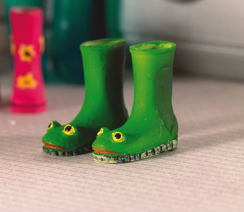 Frog Wellies x 2 for 12th Scale Dolls House