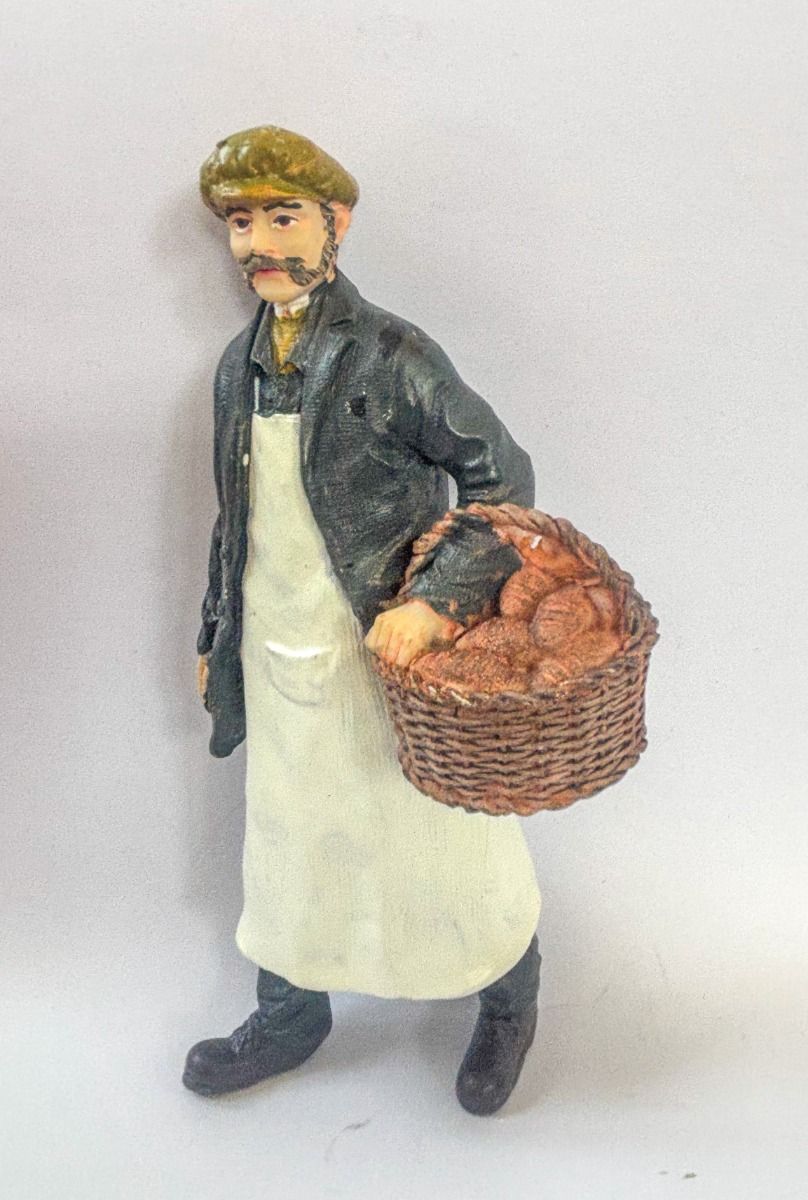 Baker With Basket Of Bread for 12th Scale Dolls House