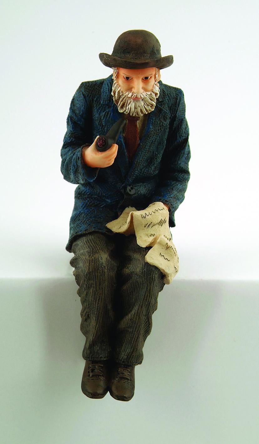 Resin Sitting Grandfather Figure for 12th Scale Dolls House