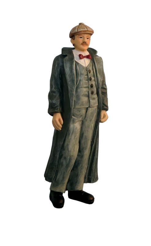 Gent in Long Coat with Red for 12th Scale Dolls House