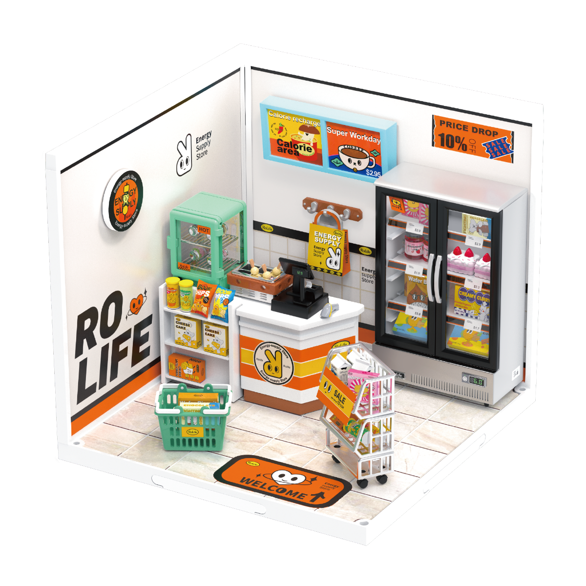 Rolife Energy Supply Store Plastic DIY Miniature Dollhouse Kit