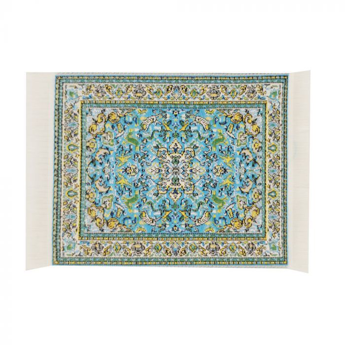 Small Blue Antonio Rug for 12th Scale Dolls House