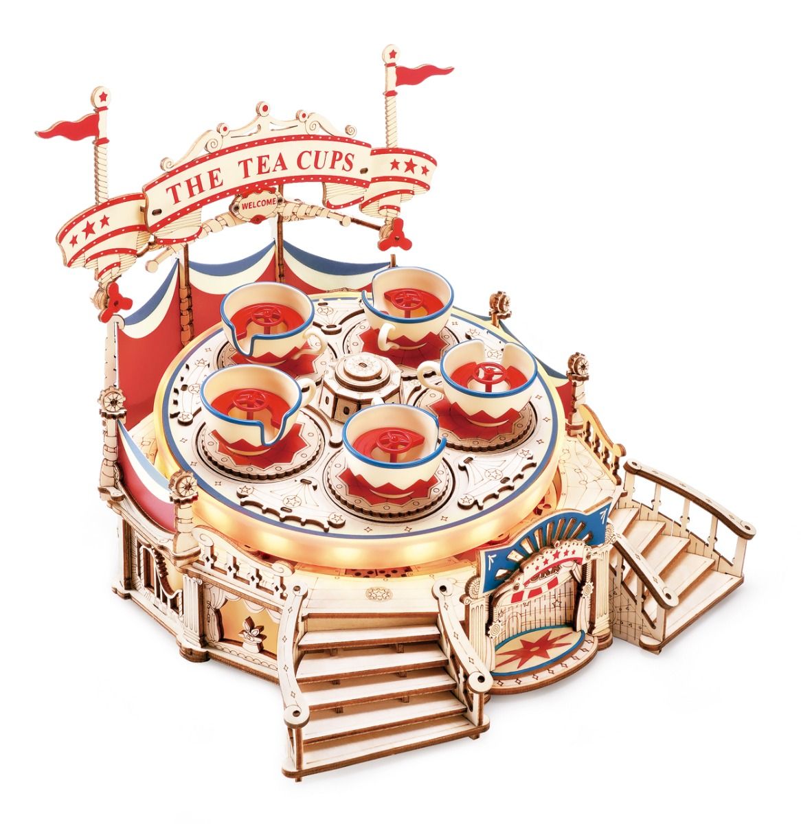ROKR Tilt-A-Whirl Music Box Wooden Model Kit
