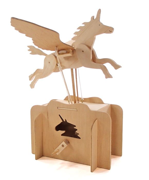 Pathfinders Make Your Own Flying Unicorn Automata Wooden Kit