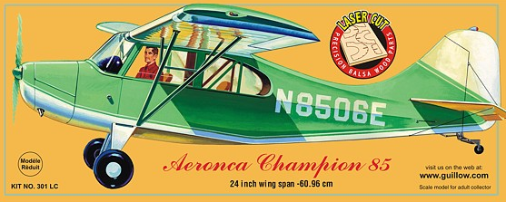 Guillows 1/18 Scale Aeronca Champion Balsa Model Kit
